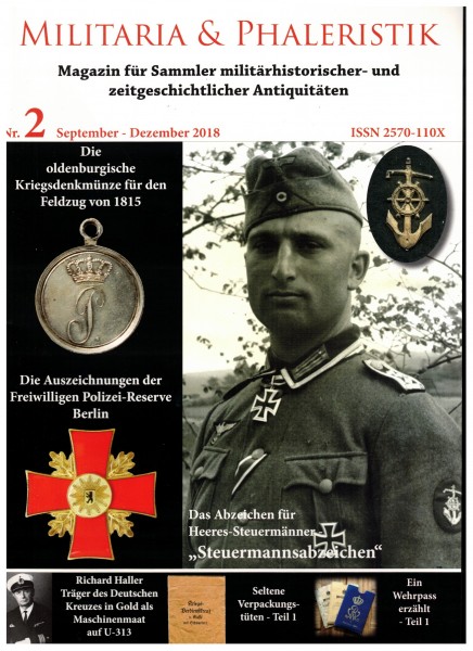 Militaria & Phaleristik. Magazin Nr. 2 von 2018. Für Sammler militärhistorischer Antiquitäten