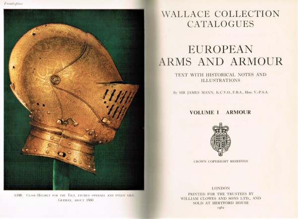European Arms & Armour. Vol. I Armour. Vol.II Arms. Wallace Collection 2 Bände