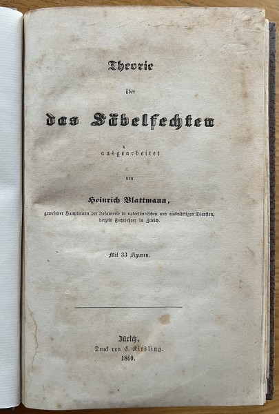 Theorie über das Säbelfechten - Originalausgabe von 1860