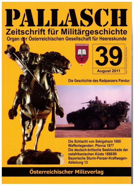 Pallasch Zeitschrift für Militärgeschichte Heft 39 2011