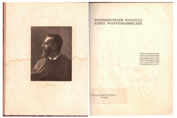 Erinnerungen eines Waffensammlers - Graf Wilczek Vortragskatalog in Wien 1903