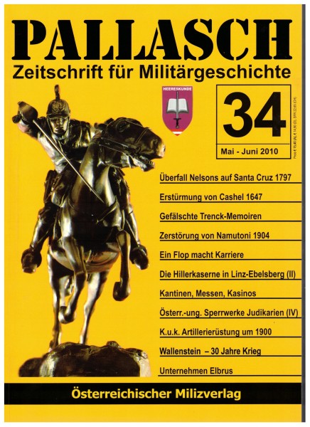 Pallasch Zeitschrift für Militärgeschichte Heft 34 2010