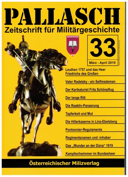 Pallasch Zeitschrift für Militärgeschichte Heft 33 2010