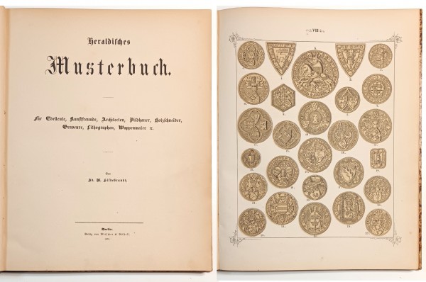 Heraldisches Musterbuch - Für Edelleute, Kunstfreunde, Architecten. Original von 1872