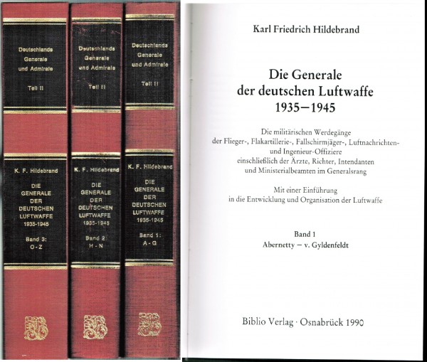 Die Generale der deutschen Luftwaffe 1935-1945. Band 1-3 komplett