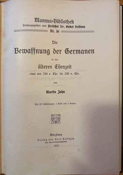 Die Bewaffnung der Germanen in der älteren Eisenzeit etwa von 700 v. Chr. bis 200 n. Chr.