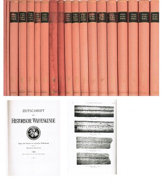 Zeitschrift für Historische Waffenkunde. Komplett in 17 Bänden 1899 - 1944