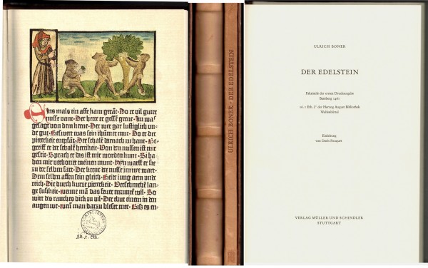 Der Edelstein. Ulrich Boner. Faksimile der ersten Druckausgabe Bamberg 1461. Zwei Bände im Schuber