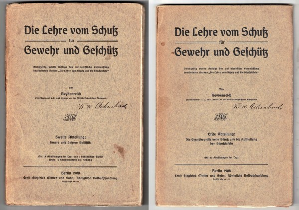 Die Lehre vom Schuß für Gewehr und Geschütz. Die Grundbegriffe beim Schuß - beide Bände 1908