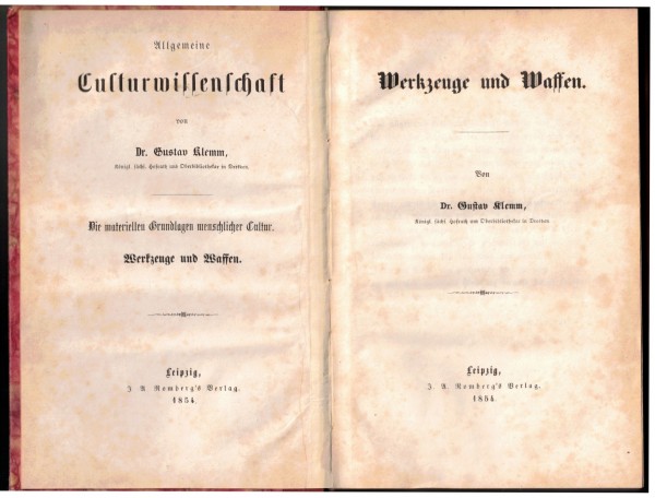 Waffen und Werkzeuge - Originalausgabe von 1854