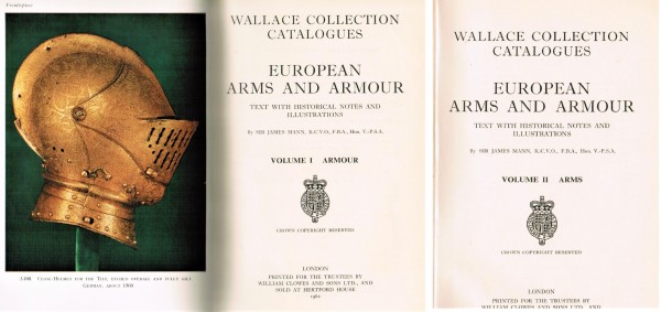 Wallace Collection Catalogues. European Arms & Armour. Vol. I Armour. Vol.II Arms. 2 Bände