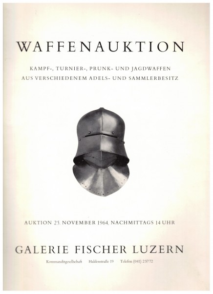 Waffenauktion Katalog Galerie Fischer Luzern Auktion 25 November 1964