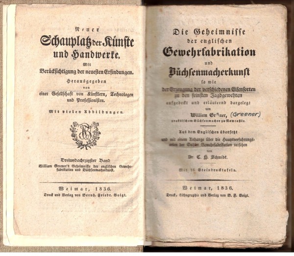 Die Geheimnisse der englischen Gewehrfabrikation und Büchsenmacherkunst. Original von 1836