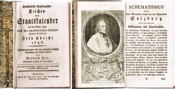 Hochfürstlich-Salzburgischer Kirchen- und Staatskalender auf das Schalt-Jahr nach dem....1796