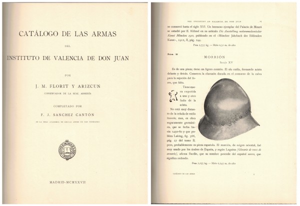 Catalogo de las ARMAS del INSTITUTO de VALENCIA de DON JUAN