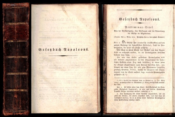 Gesetzbuch Napoleons - Präliminar-Titel - Ausgabe 1807