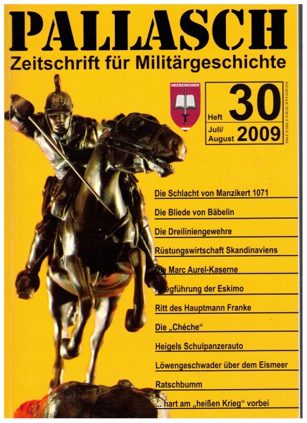 Pallasch Zeitschrift für Militärgeschichte Heft 30 2009