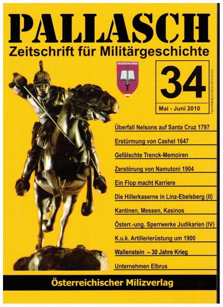 Pallasch Zeitschrift für Militärgeschichte Heft Ausgabe 34 2010