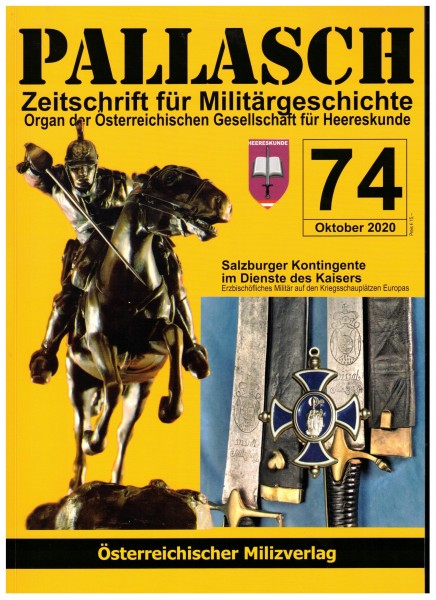 Pallasch Zeitschrift für Militärgeschichte Heft Ausgabe 74 Oktober 2020.
