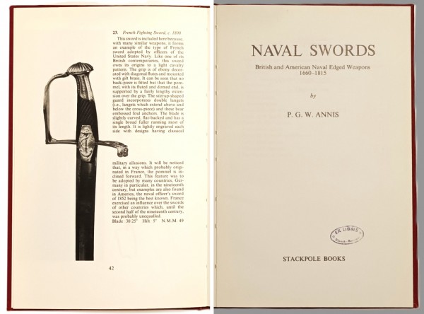Naval Swords. British and American Naval Edged Weapons 1660-1815