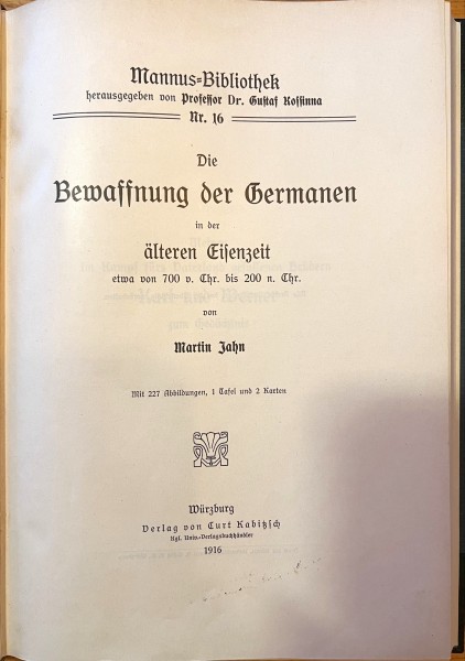 Die Bewaffnung der Germanen in der älteren Eisenzeit etwa von 700 v. Chr. bis 200 n. Chr.