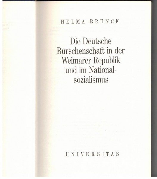 Die Deutsche Burschenschaft in der Weimarer Republik und im Nationalsozialismus