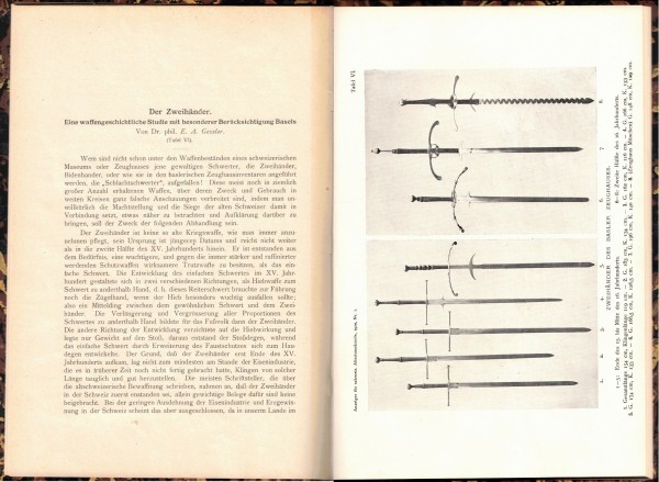 Gessler Waffenhistorische Schriften - Waffen der Schlacht von Sempach, Zweihänder, Lederkanonen