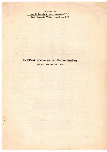 Ein ULFBERHT-Schwert aus der Elbe bei Hamburg