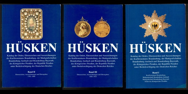 HÜSKEN. Katalog der Orden, Ehrenzeichen und Auszeichnungen. Preussen. Band 1-2-3 komplett.